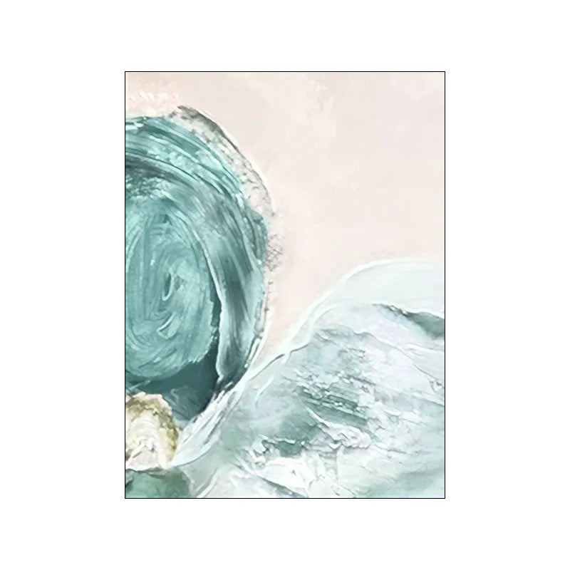 Abstrakte grüne Aqua sandige Strand-Seascape-Wandkunst Fine Art Leinwanddrucke Bilder für moderne Wohnung Wohnzimmer Schlafzimmer Kunstdekoration