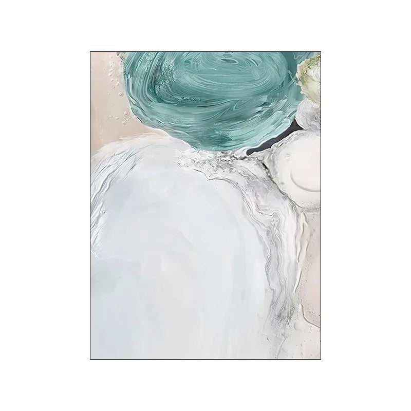 Abstrakte grüne Aqua sandige Strand-Seascape-Wandkunst Fine Art Leinwanddrucke Bilder für moderne Wohnung Wohnzimmer Schlafzimmer Kunstdekoration