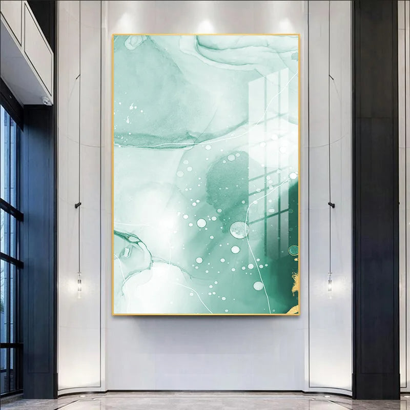 Abstrakter grüner goldener Marmor Druck Wandkunst Fine Art Leinwanddrucke Bilder für moderne Wohnung Wohnzimmer Hotelzimmer Kunst Dekor