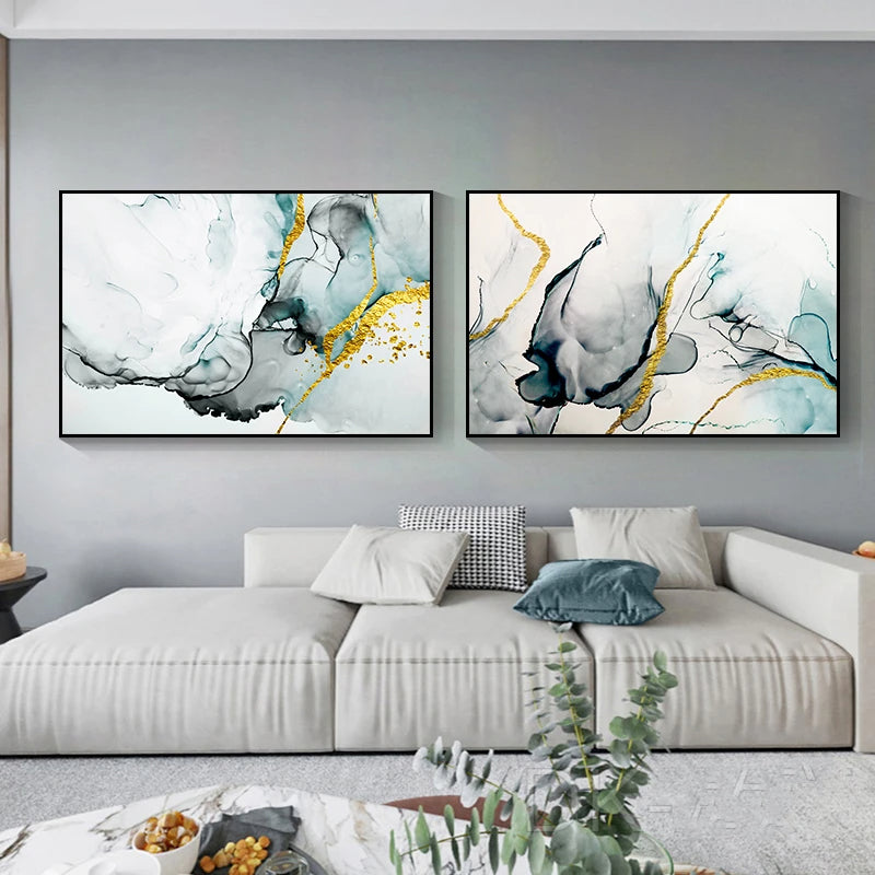 Jade Grün Grau Golden Marmor Druck Abstrakte Wandkunst Feine Kunst Leinwanddrucke Bilder Für Modernes Wohnzimmer Home Office Kunst Dekor