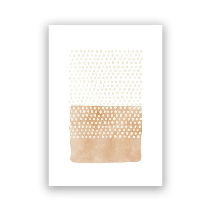 Abstrakte Minimalistische Skandinavische Punktkunst Wandkunst Feine Kunst Leinwanddrucke Schattierungen von Beige Schwarz Braun Neutrale Farbbilder für modernes Wohnzimmer Wohnkultur