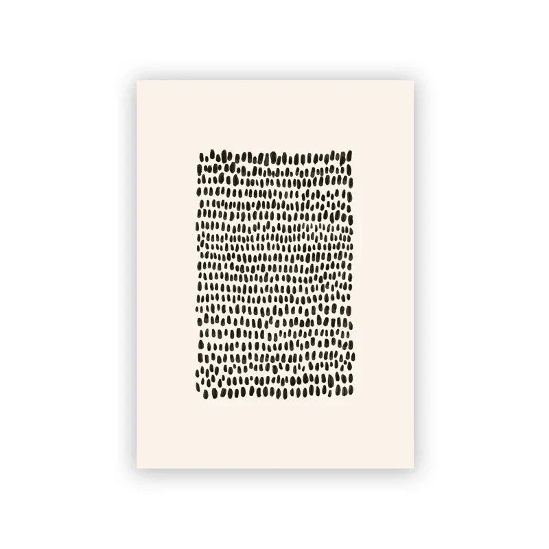 Abstrakte Minimalistische Skandinavische Punktkunst Wandkunst Feine Kunst Leinwanddrucke Schattierungen von Beige Schwarz Braun Neutrale Farbbilder für modernes Wohnzimmer Wohnkultur