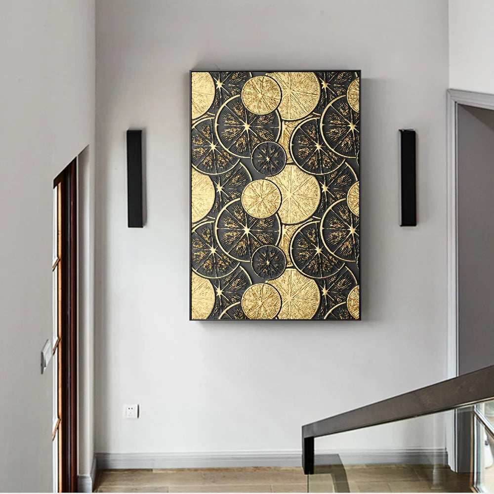 Abstrakte Vintage Organische Gold Schwarze Wandkunst Fine Art Leinwanddrucke Moderne Bilder Für Wohnzimmer Esszimmer Eingang Foyer Kunst
