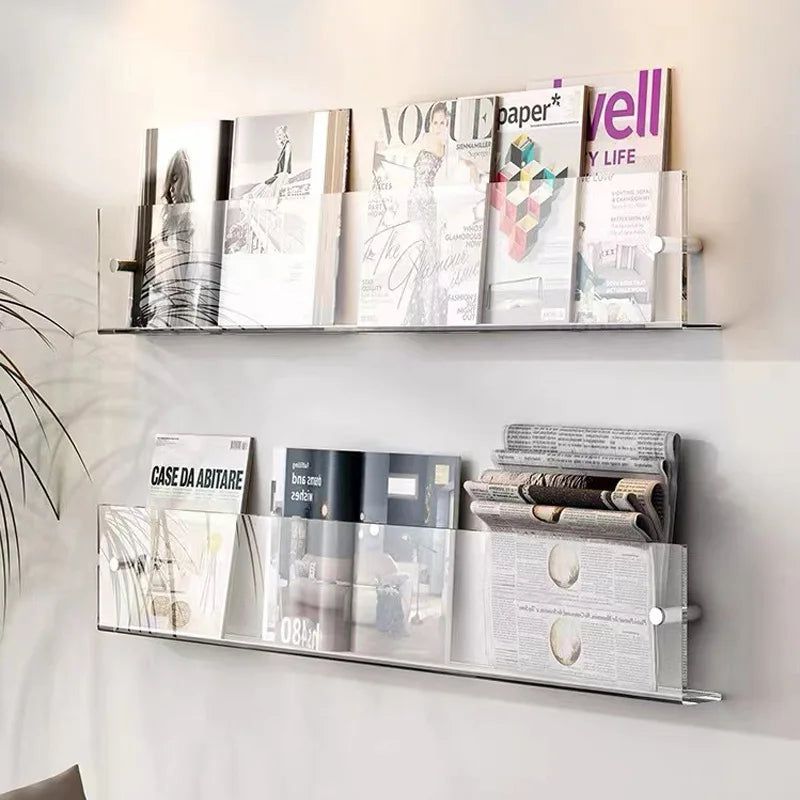 Karnz | ClearLine – Stilvolle Acryl Wandregal für Zeitschriften