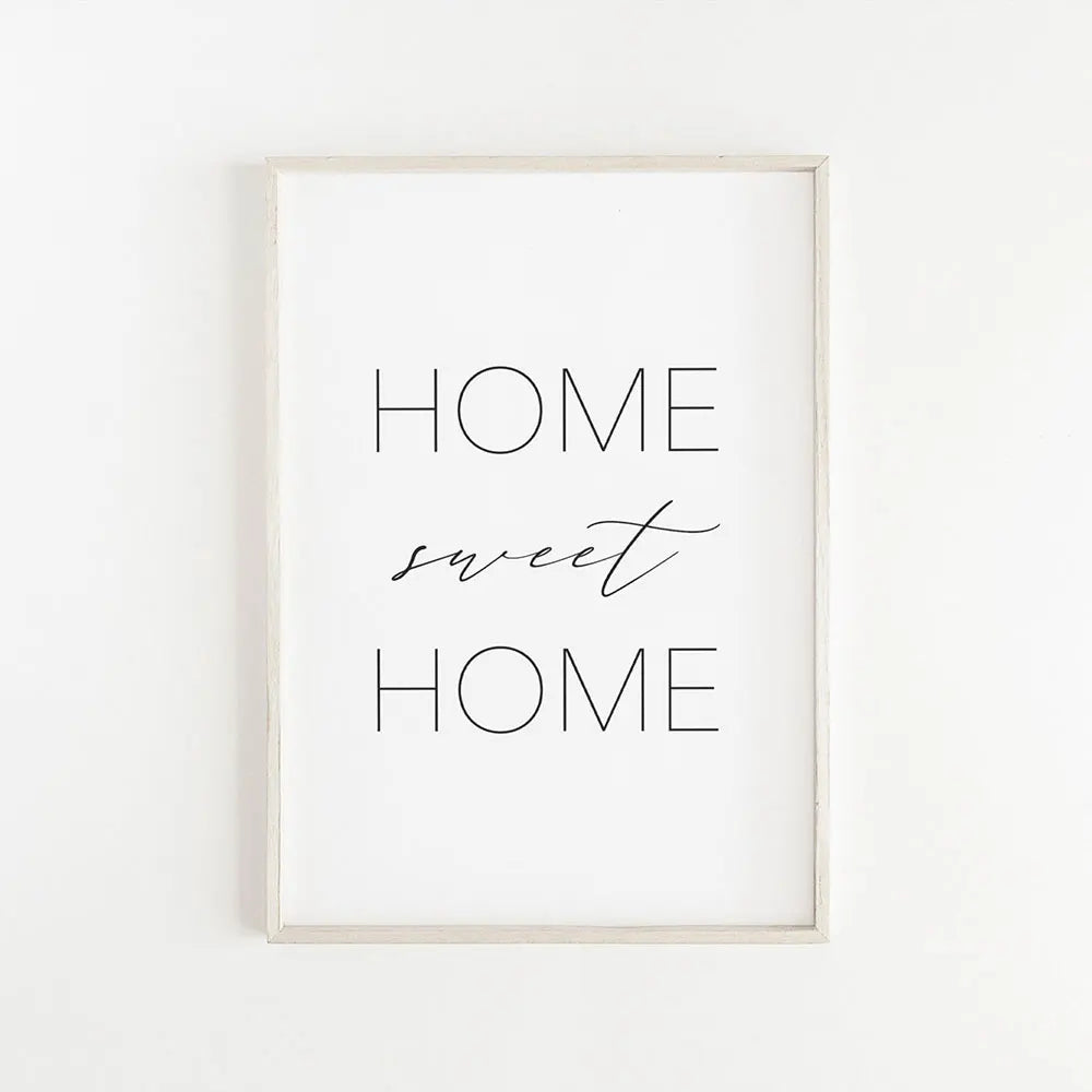 Home Sweet Home Schwarze Weiße Zitate Poster Wandkunst Feine Kunst Leinwanddrucke Minimalistische Nordische Bilder Für Einfache Wohnzimmerdekoration | Karnz