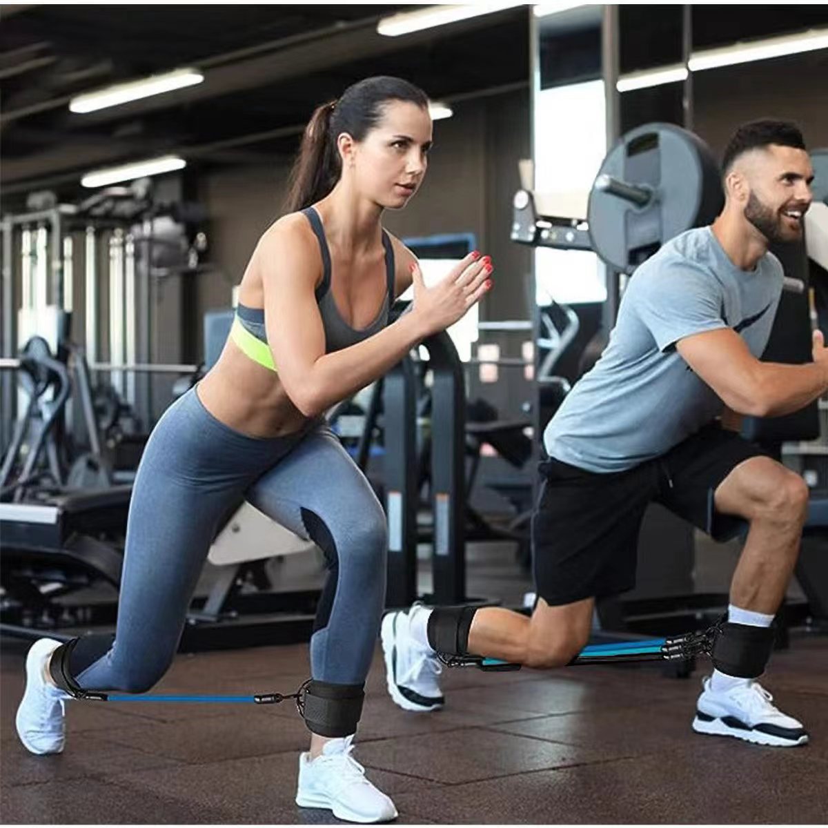 Knöchel-Fitnessband Set mit Fußschlaufen | Karnz