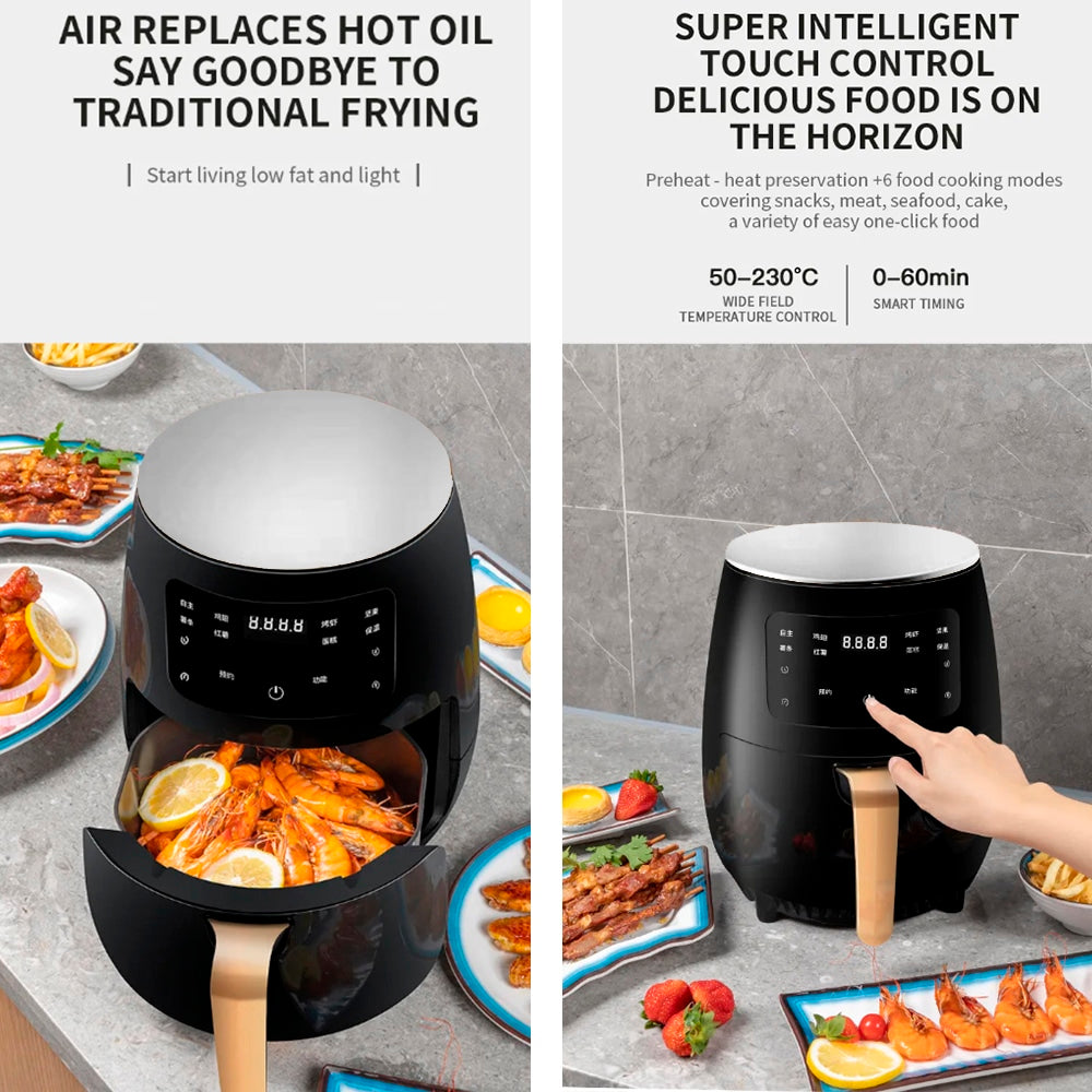 Airfryer 3,5 Liter (fettarm: Grillen, Backen, Frittieren und Frittieren) | Karnz