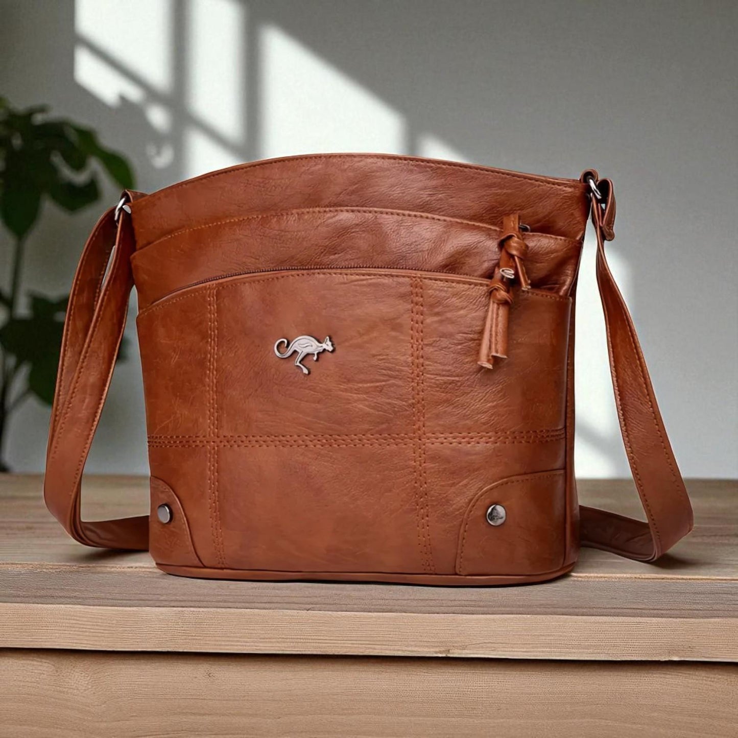 Damen Handtasche PU-Leder Kompakt und Stilvoll mit Geräumigen Taschen | Karnz