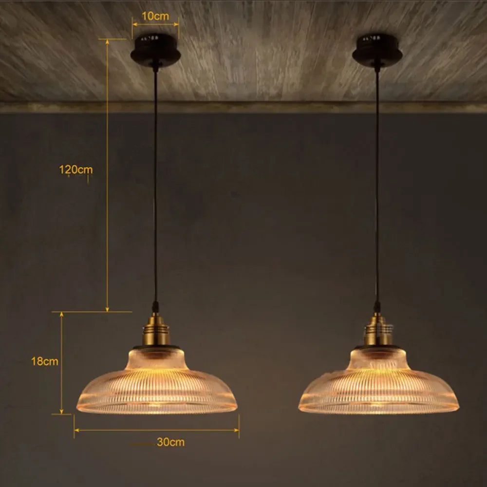 Vintage Glas Pendelleuchten im Industrial Stil – Retro Deckenleuchten für Esszimmer oder Wohnzimmer | Karnz