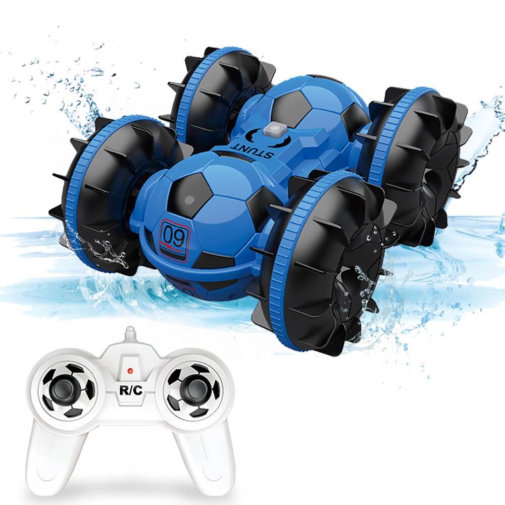 Amphibienauto mit Fernsteuerung, Geländefußball, ferngesteuertes Boot, Poolspielzeug, Geschenk für Jungen und Mädchen
