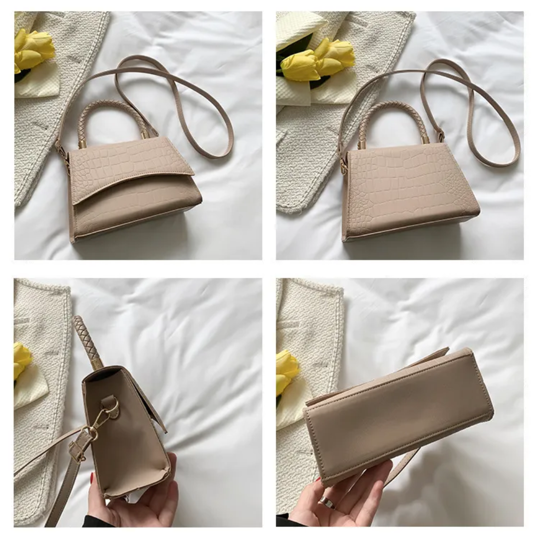 Stil Feder Damenhandtasche aus PU-Leder mit Crossbody-Gurt | Karnz
