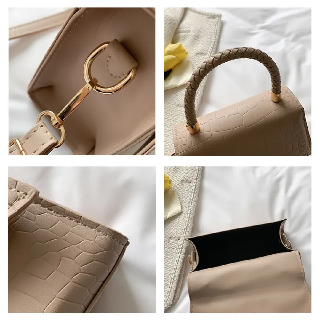 Stil Feder Damenhandtasche aus PU-Leder mit Crossbody-Gurt | Karnz