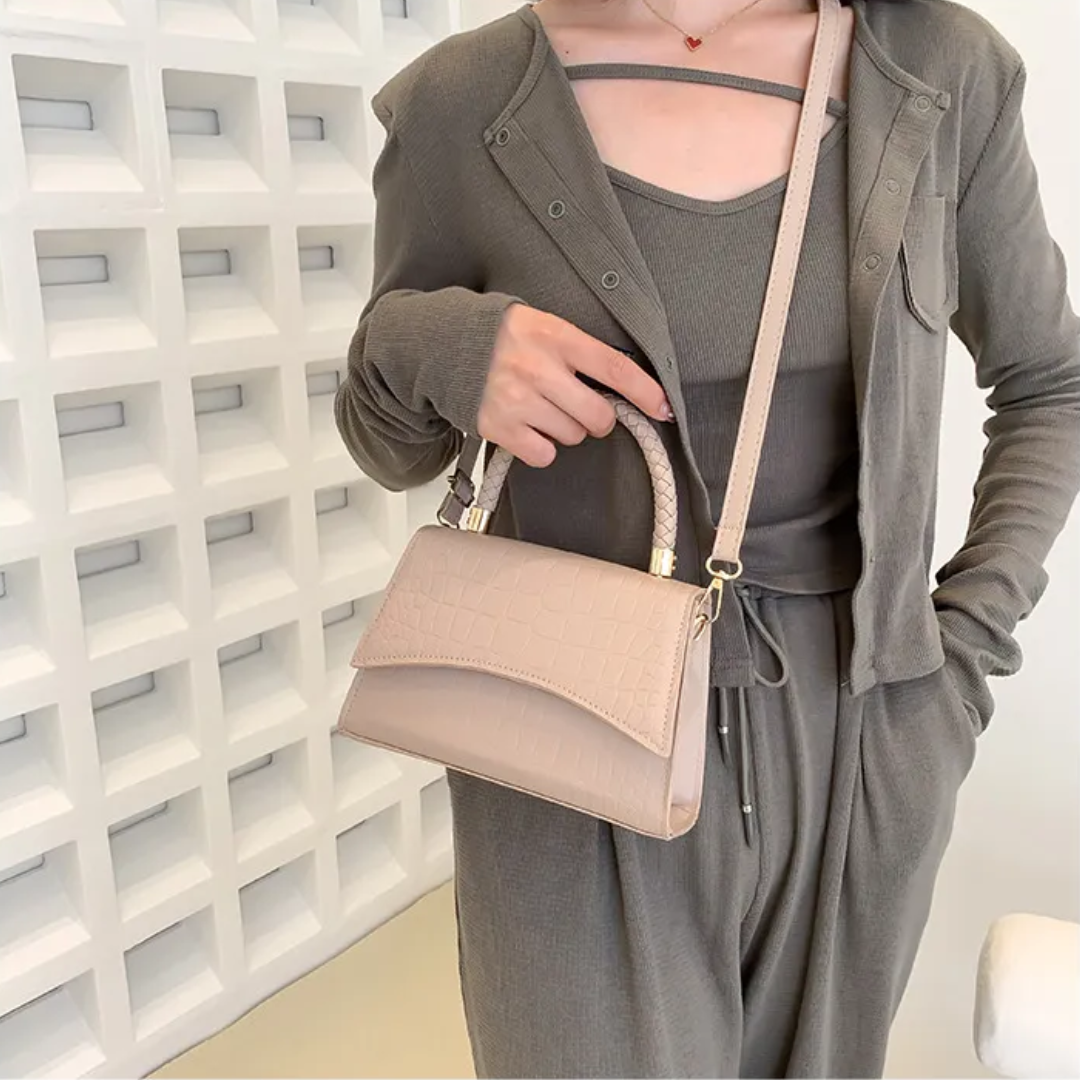 Stil Feder Damenhandtasche aus PU-Leder mit Crossbody-Gurt | Karnz