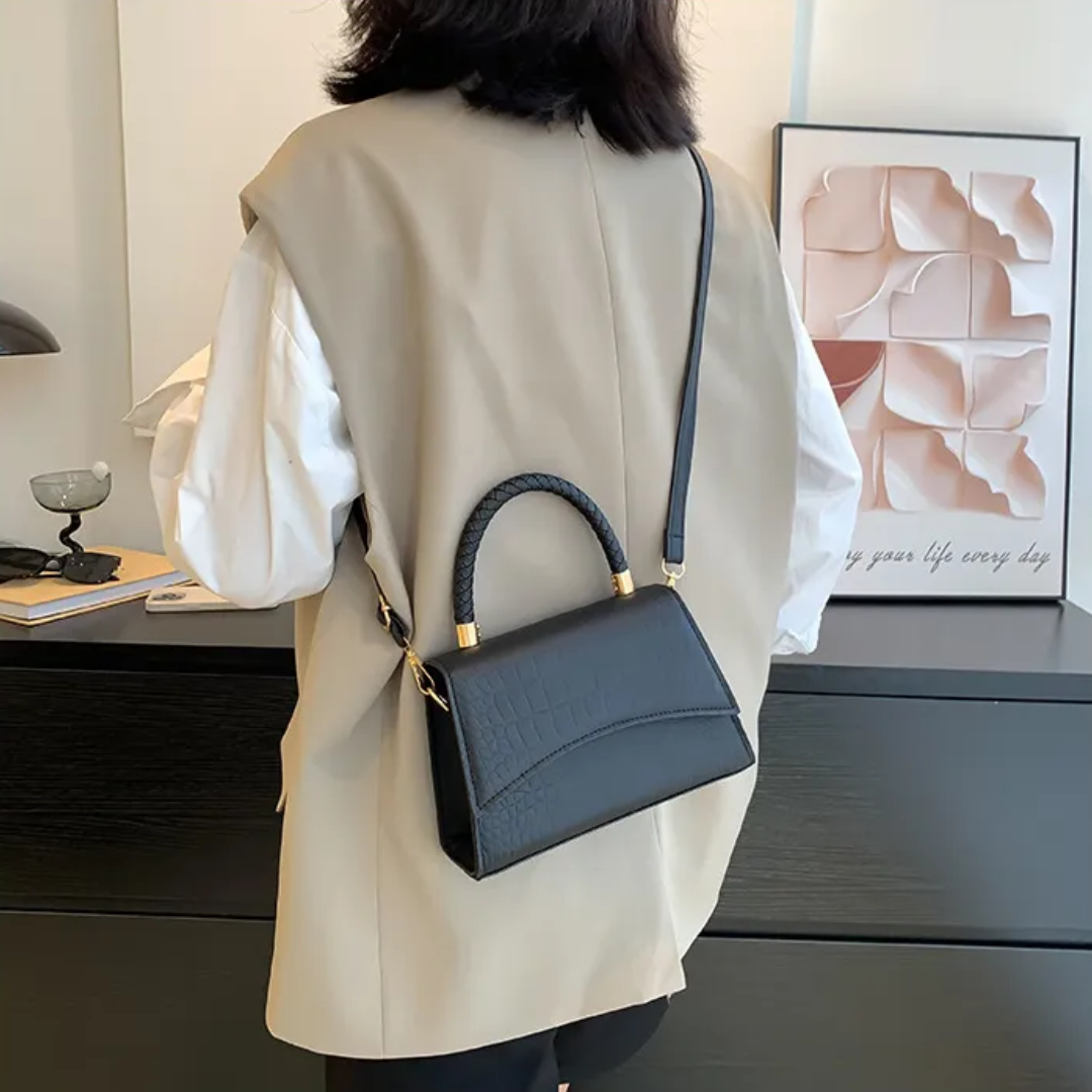 Stil Feder Damenhandtasche aus PU-Leder mit Crossbody-Gurt | Karnz