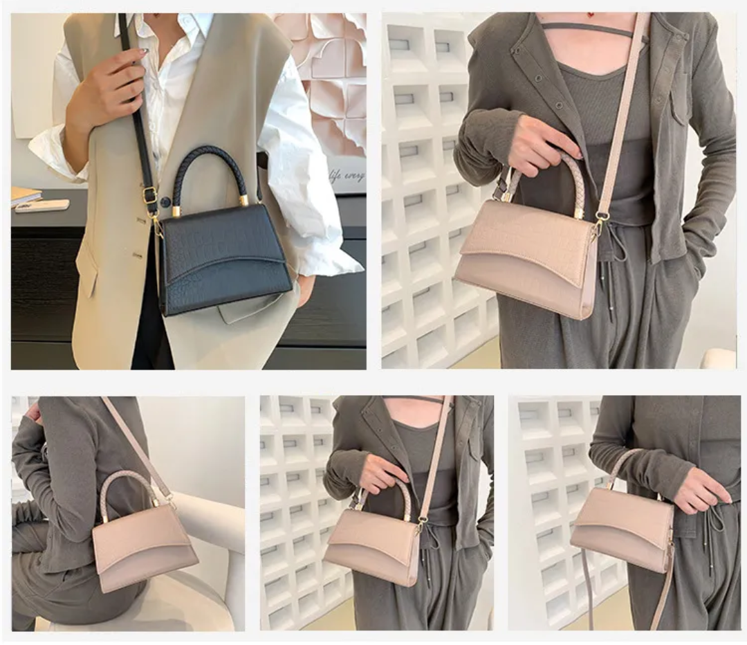 Stil Feder Damenhandtasche aus PU-Leder mit Crossbody-Gurt | Karnz