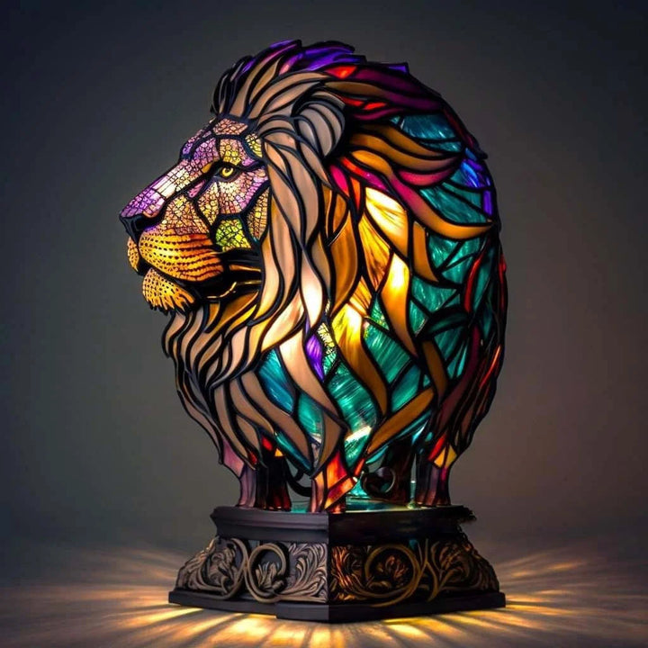 Tierlampe aus Buntglas – Heimdekoration