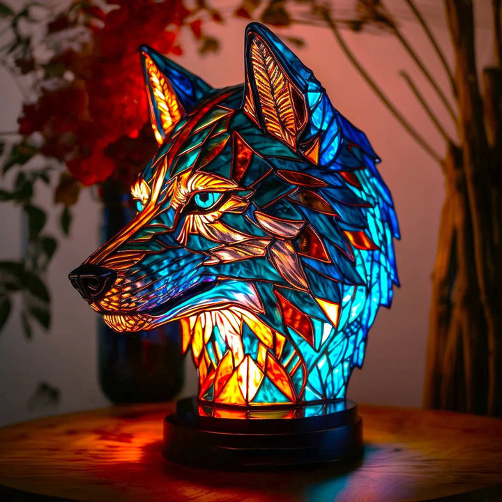 Tierlampe aus Buntglas – Heimdekoration