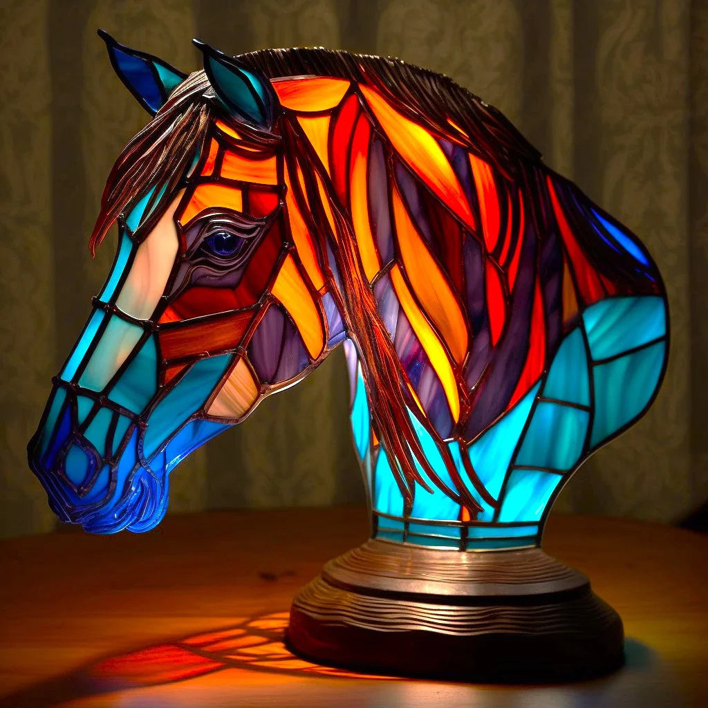 Tierlampe aus Buntglas – Heimdekoration