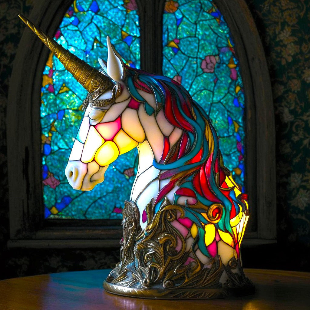 Tierlampe aus Buntglas – Heimdekoration