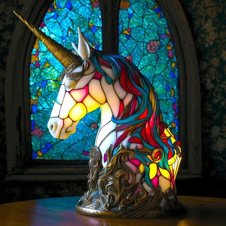 Tierlampe aus Buntglas – Heimdekoration