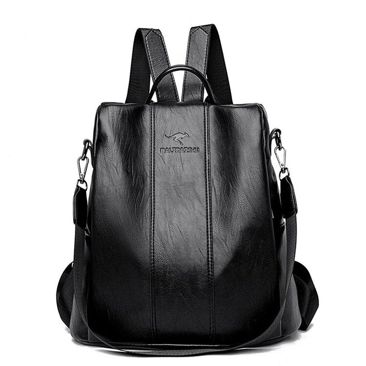 Diebstahlsicherer Lederrucksack für Damen im Vintage-Stil