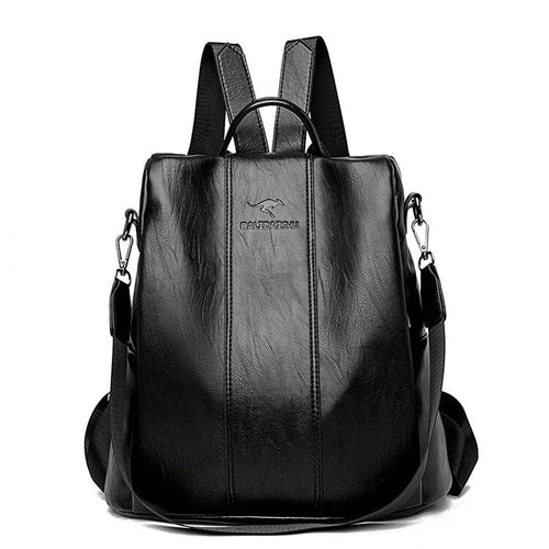 Diebstahlsicherer Lederrucksack für Damen im Vintage-Stil