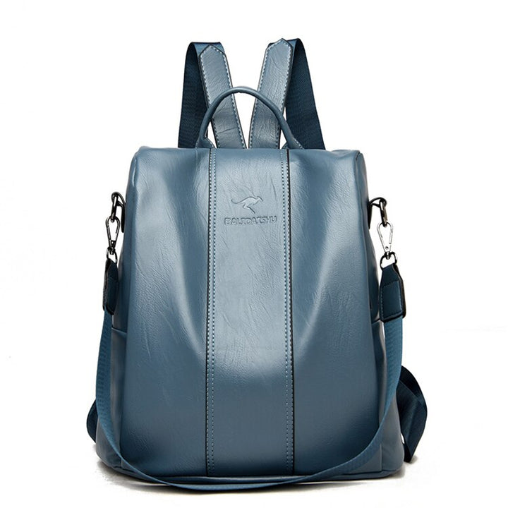 Diebstahlsicherer Lederrucksack für Damen im Vintage-Stil