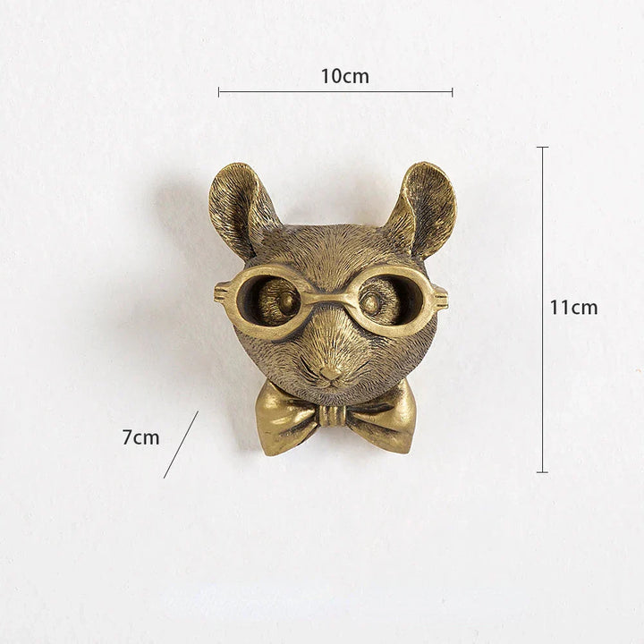 Antiker Tieranhänger aus Kunstharz in Bronzeoptik, goldener Hirschkopf, Wandhaken, Hintergrund-Wandaccessoires, dekorative Figuren