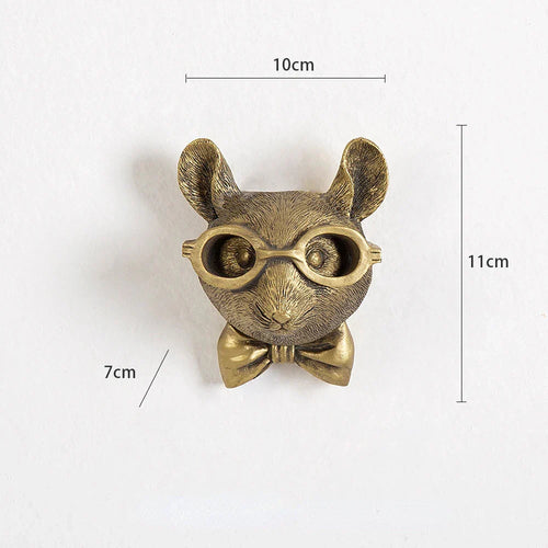Antiker Tieranhänger aus Kunstharz in Bronzeoptik, goldener Hirschkopf, Wandhaken, Hintergrund-Wandaccessoires, dekorative Figuren