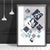 BOTANISCH Abstrakt GEOMETRISCH Marineblau und Türkis Blumenmuster 03