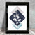 BOTANISCH Abstrakt GEOMETRISCH Marineblau und Türkis Blumenmuster 02