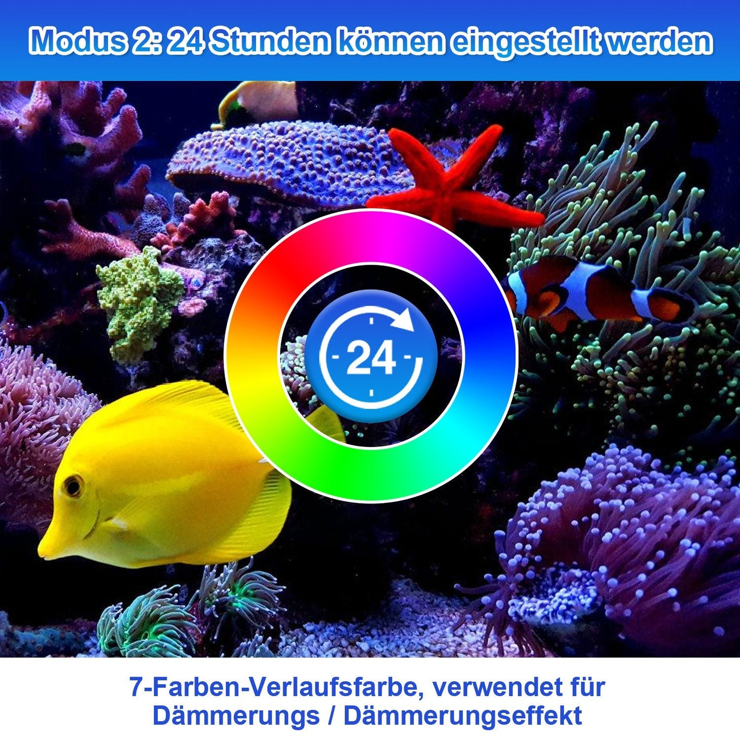 LED Aquarium Beleuchtung 24/7 Modus mit Zeitschaltung | Karnz