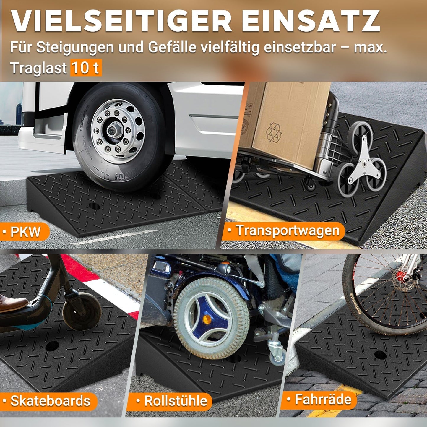 2x Auffahrrampe Fahrzeugrampe bis 10T | Karnz