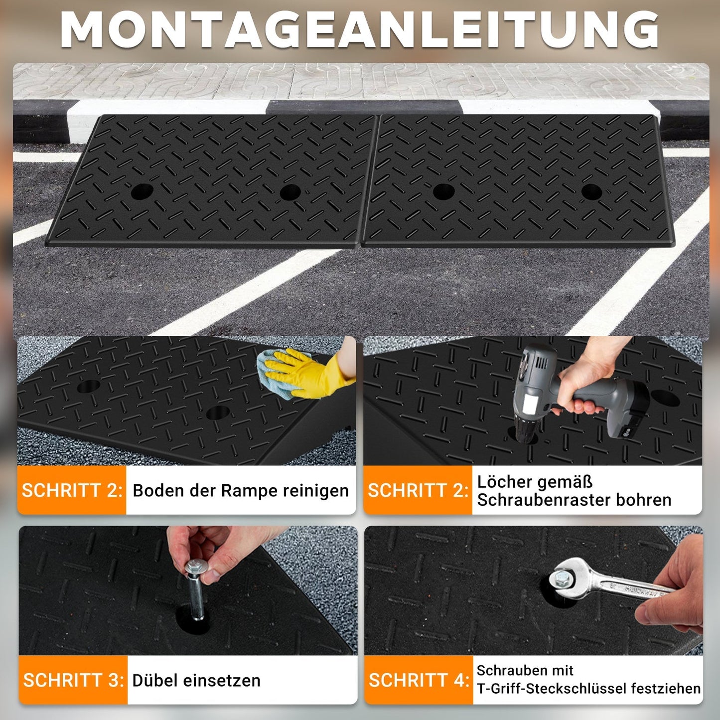 2x Auffahrrampe Fahrzeugrampe bis 10T | Karnz