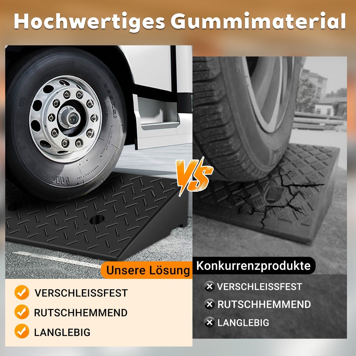 2x Auffahrrampe Fahrzeugrampe bis 10T | Karnz