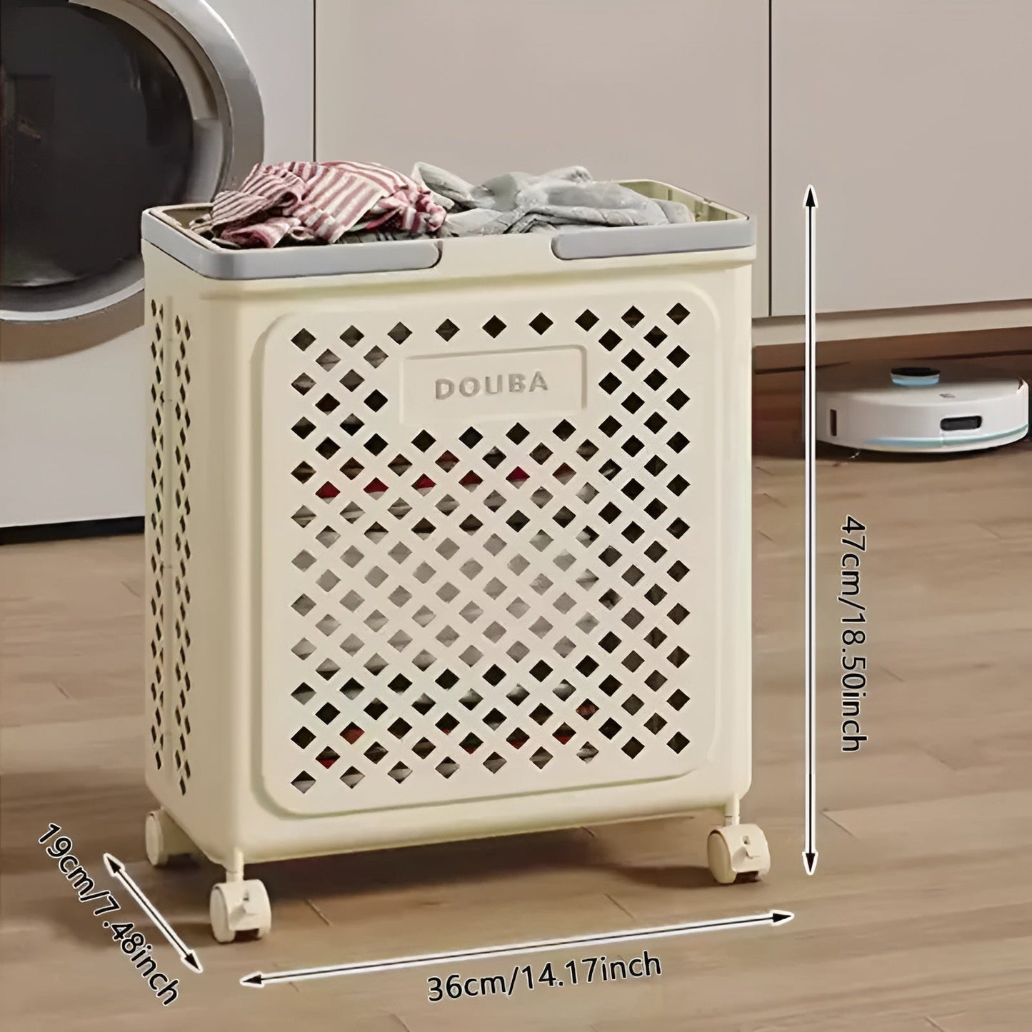 FoldaKarnze Wäschekorb mit Rollen – Platzsparend & Praktisch | Ideal für Bad & Schlafzimmer