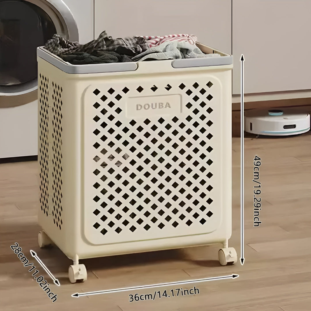 FoldaKarnze Wäschekorb mit Rollen – Platzsparend & Praktisch | Ideal für Bad & Schlafzimmer