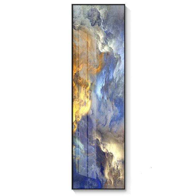 Glückverheißende Wolken Skyscape Wandkunst Fine Art Leinwanddrucke Abstrakter Marmor Modern Hohe Vertikale Wolkenkratzer Format Bilder Für Loft Büro Wandkunst Dekor | Karnz