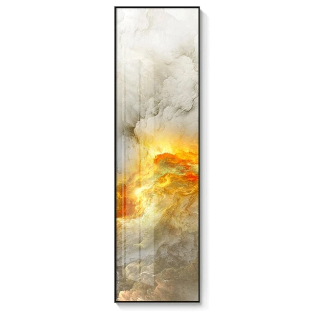 Glückverheißende Wolken Skyscape Wandkunst Fine Art Leinwanddrucke Abstrakter Marmor Modern Hohe Vertikale Wolkenkratzer Format Bilder Für Loft Büro Wandkunst Dekor | Karnz