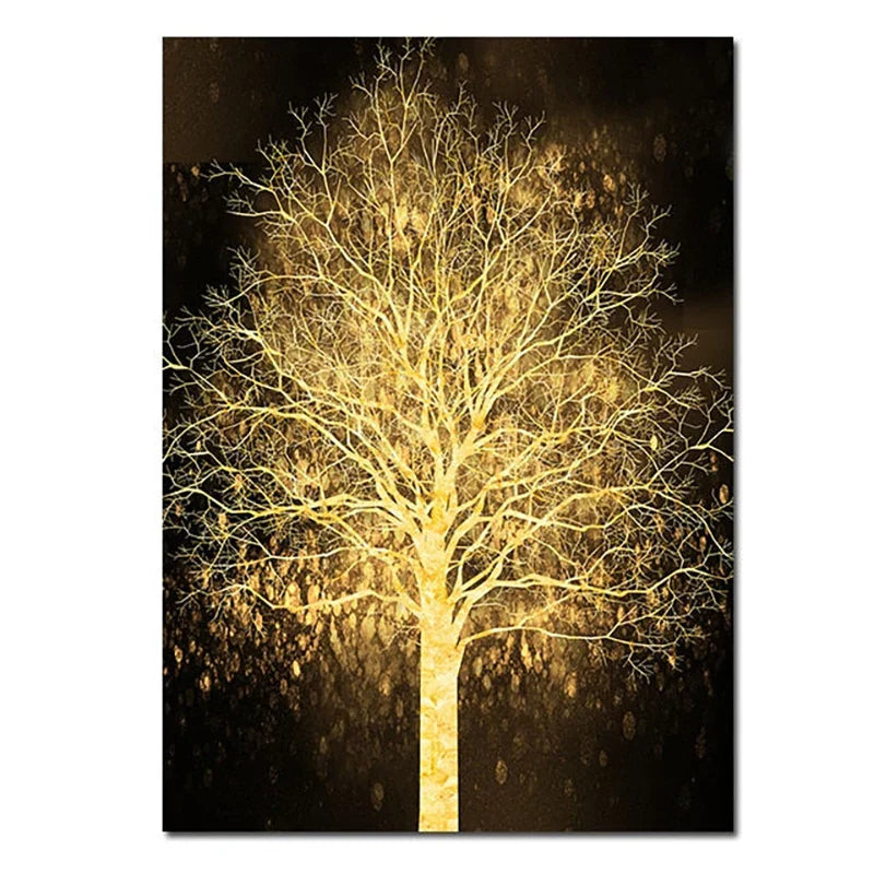 Glückverheißende Goldene Baum Wandkunst Feine Kunst Leinwanddruck Bild Für Leicht Luxuriöses Wohnzimmer Eingang Foyer Modernes Home Office Kunst Dekor