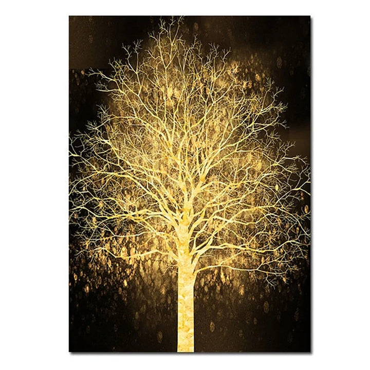 Glückverheißende Goldene Baum Wandkunst Feine Kunst Leinwanddruck Bild Für Leicht Luxuriöses Wohnzimmer Eingang Foyer Modernes Home Office Kunst Dekor