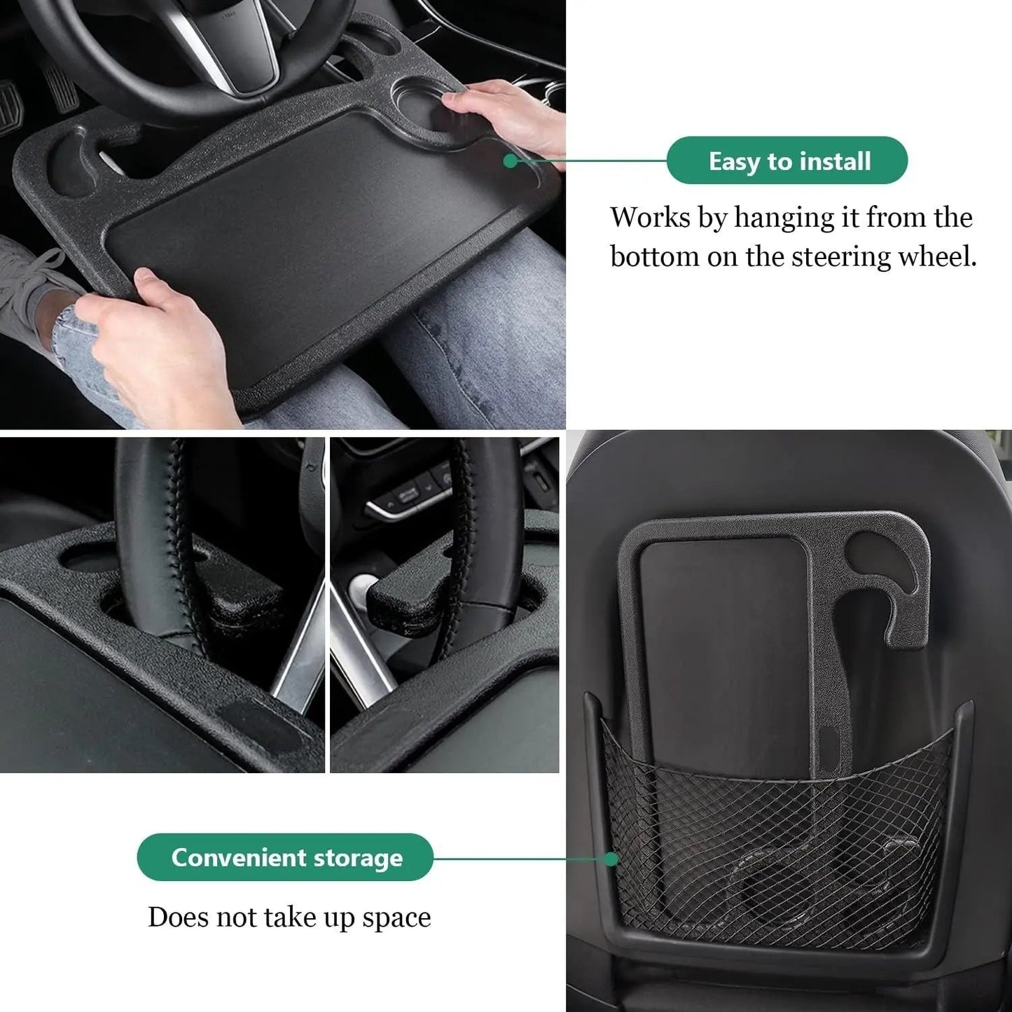 Auto Esstisch & Laptop Halter – Direkt am Lenkrad montierbar