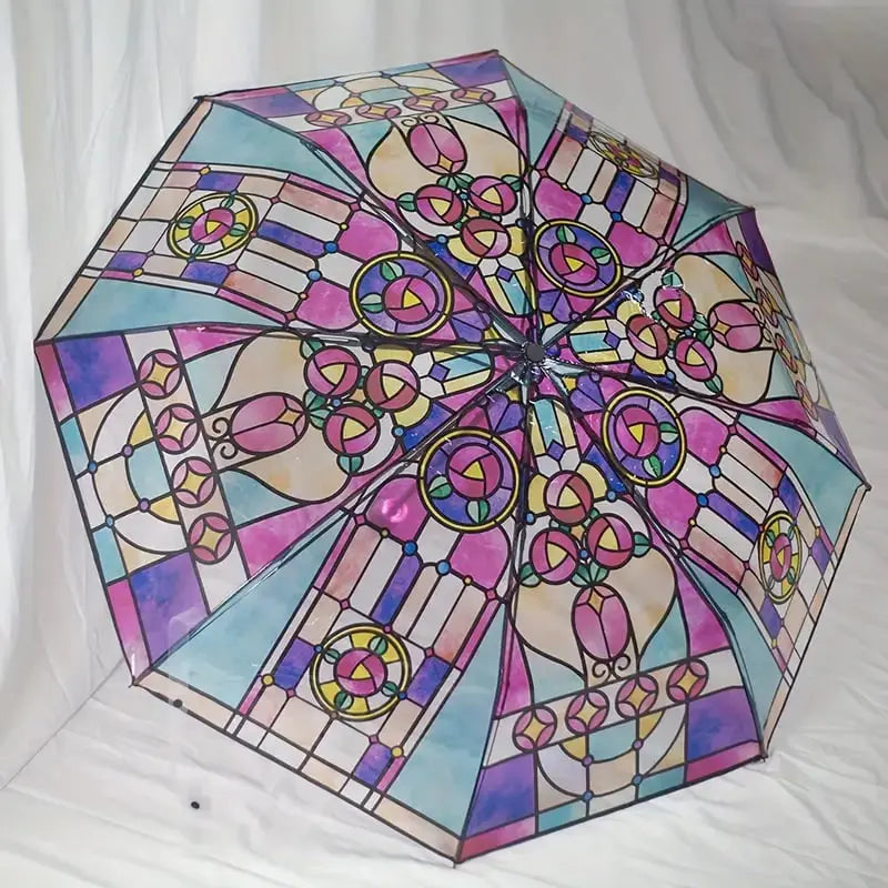 Automatischer Regenschirm im Vintage-Stil – Inspiriert von Poesie & Glaskunst