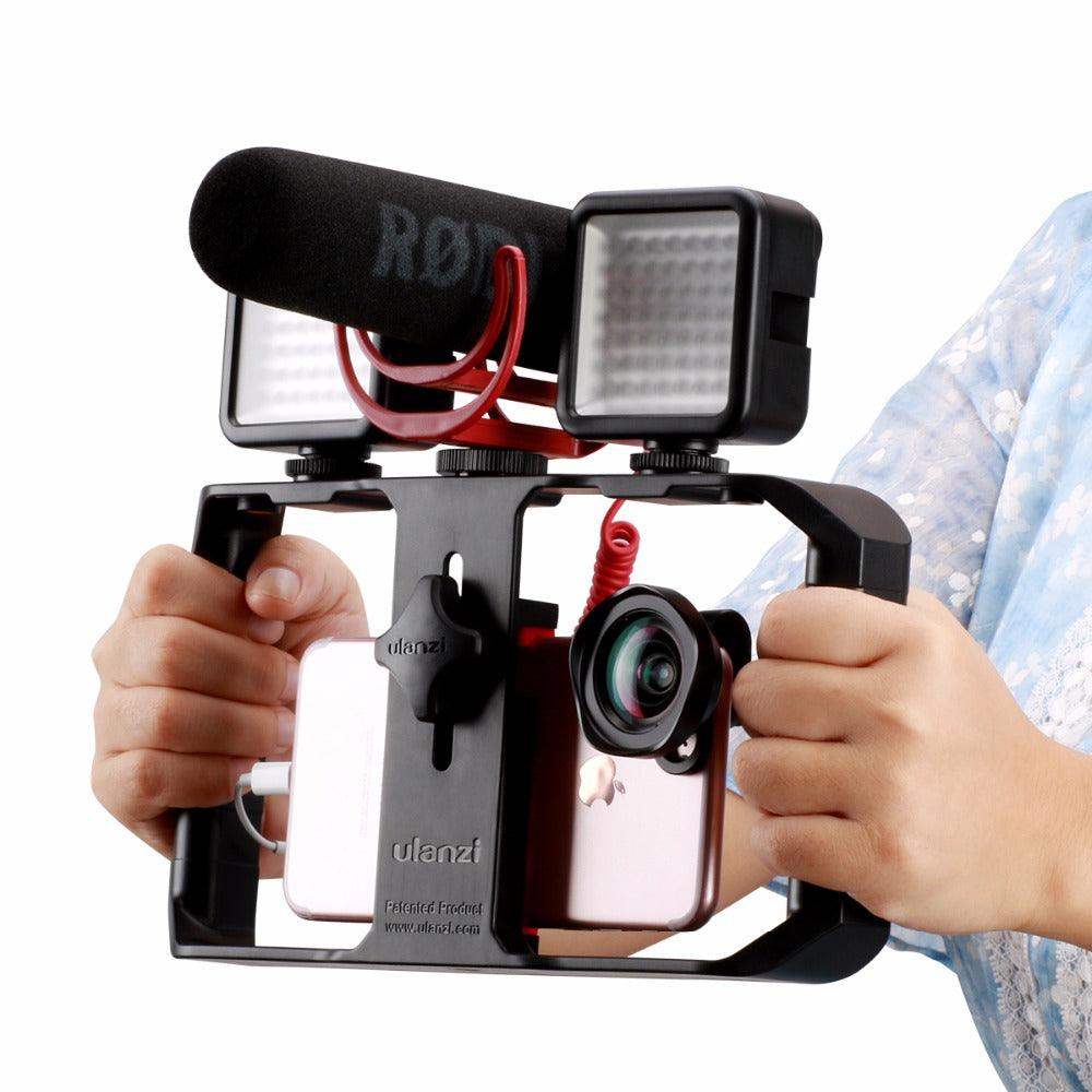 VideoGrip Smartphone-Stabilisator – Professionelles Filmgehäuse mit Kaltstativanschlüssen | Karnz