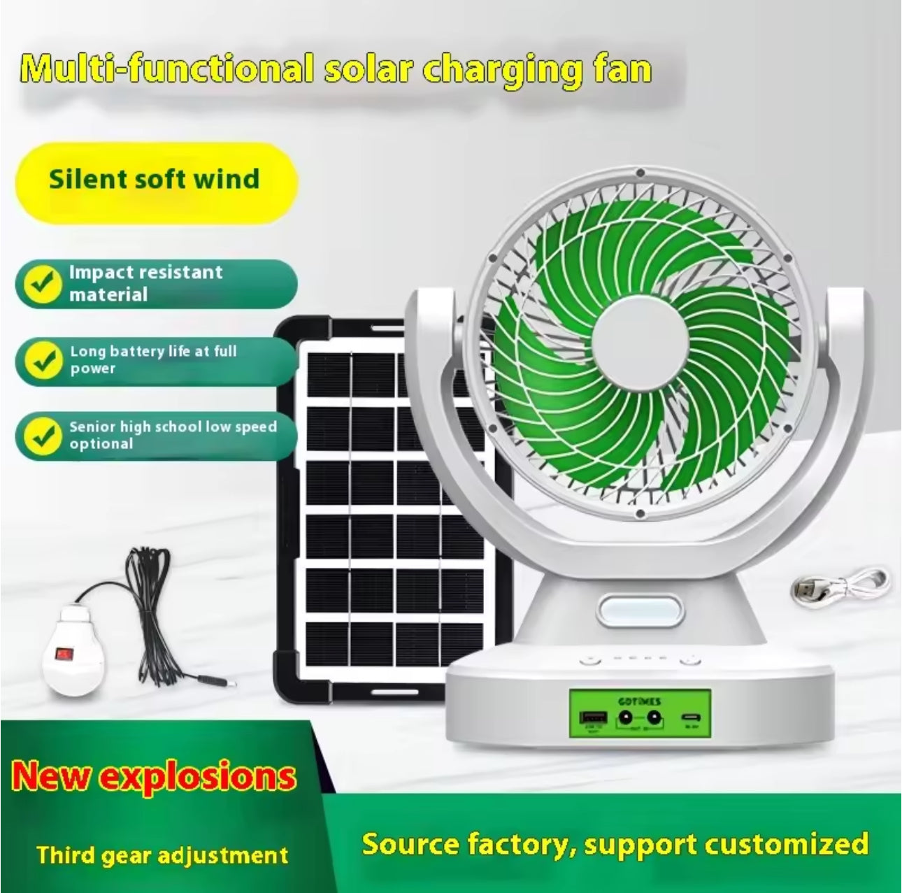 Solar Fan Mit Multifunktion Licht | Karnz