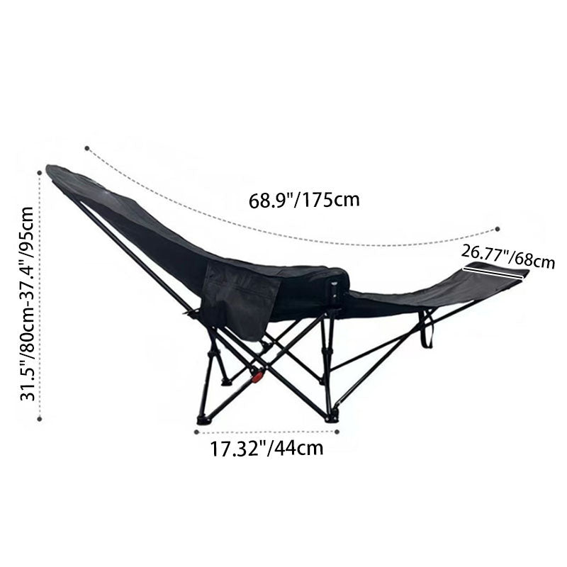 Klappbarer Campingstuhl aus Oxford-Gewebe und Kohlenstoffstahl mit Rückenlehne und Fußstütze für Terrasse und Garten