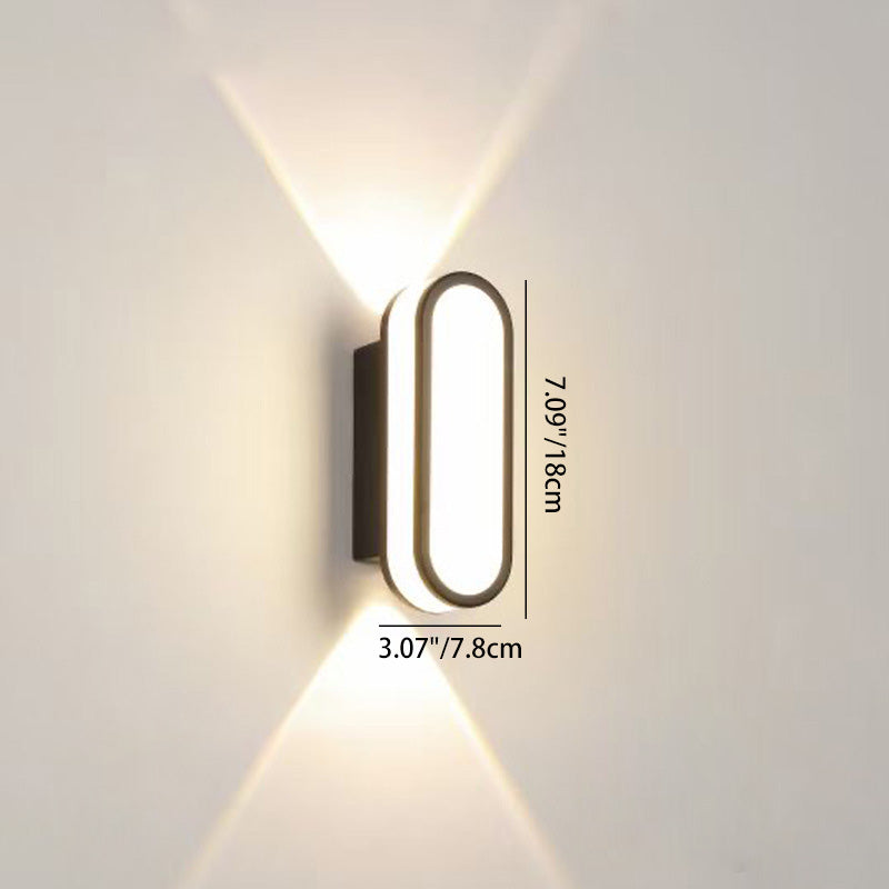 Zeitgemäße, schlichte LED-Wandleuchte aus Aluminium und Acryl, wasserdicht, für Terrassen und Außenbereiche