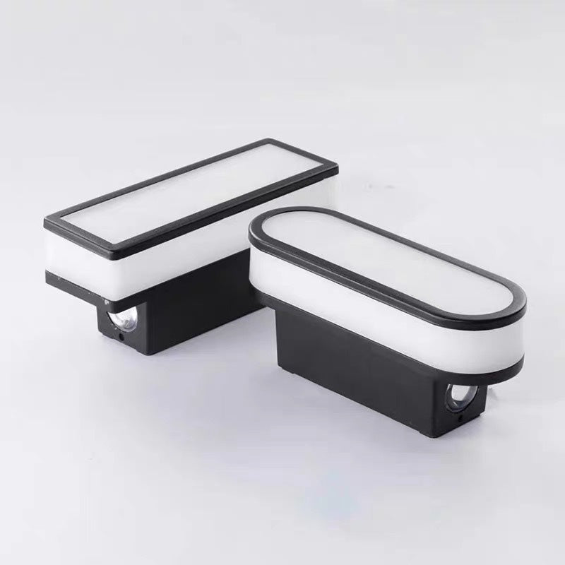 Zeitgemäße, schlichte LED-Wandleuchte aus Aluminium und Acryl, wasserdicht, für Terrassen und Außenbereiche