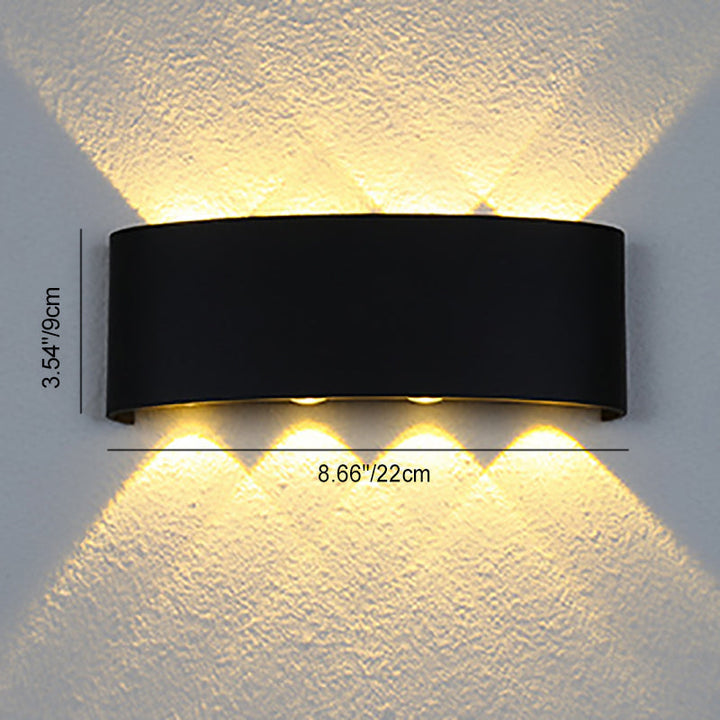 Wasserdichte LED-Wandleuchte aus Aluminium und Acryl für Terrassen