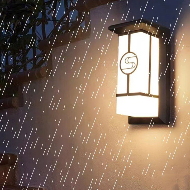 Rechteckige, wasserdichte LED-Wandleuchte aus Aluminium und Acryl für Terrassen
